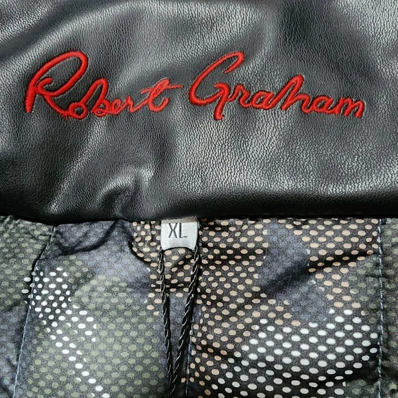 Robert Graham Jacket Men's XL Green Button Down Quilt Field  Logo Designer - Picture 6 of 16